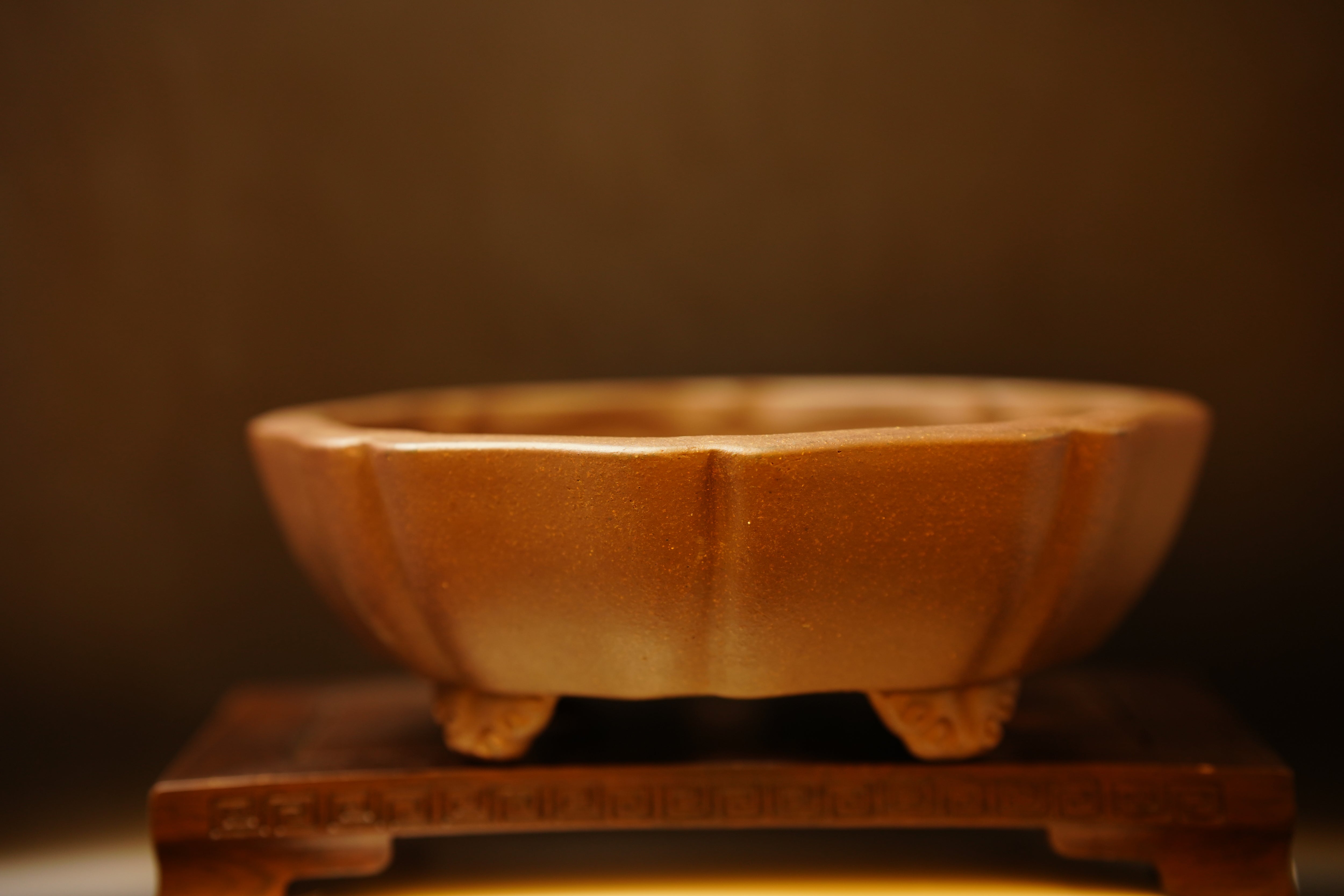 【香港現貨 – 日本盆缽(附上影片)】中野行山盆 - 雲足木瓜鉢 (22*22*7.5)