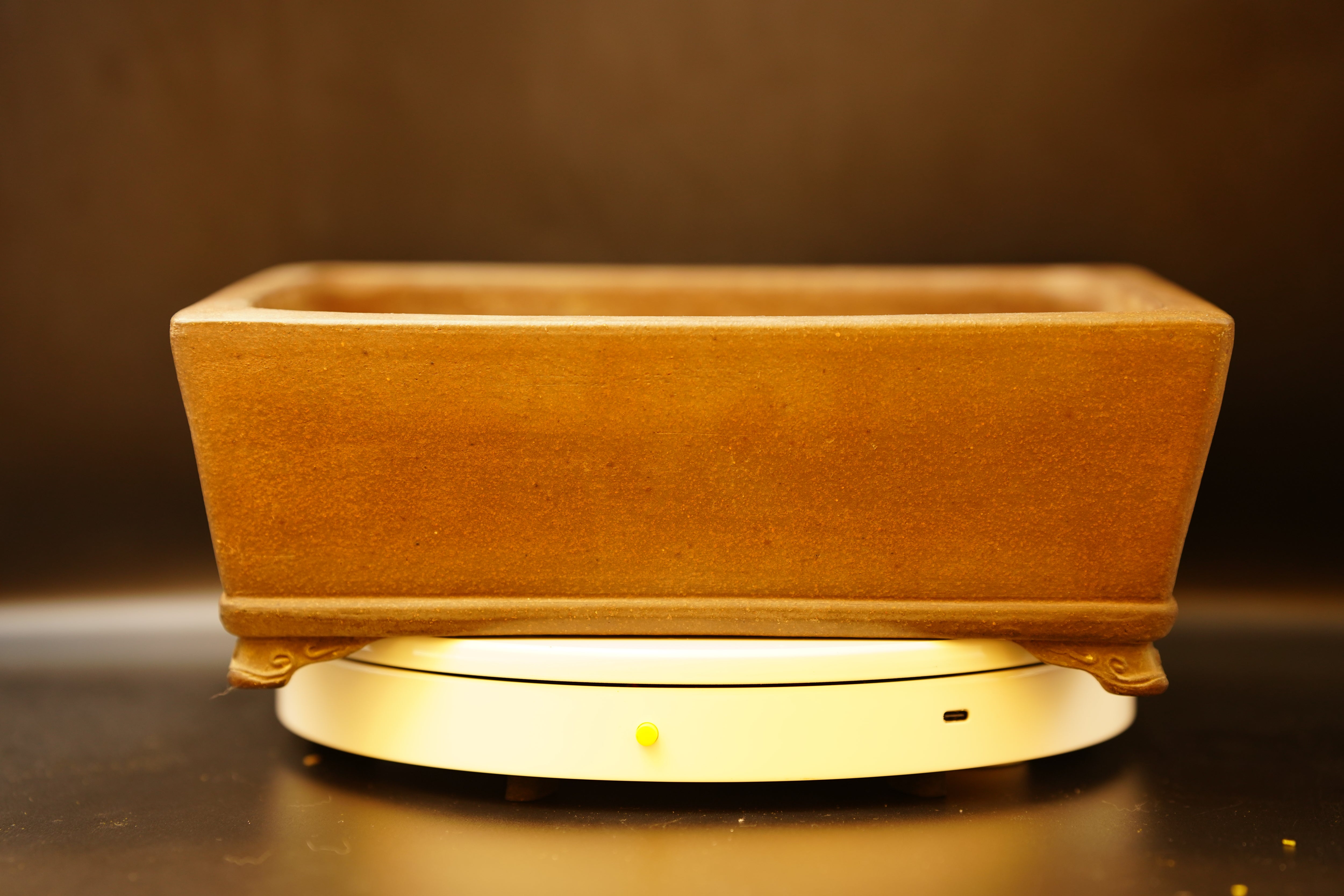 【香港現貨 – 日本盆缽（附上影片）】中野行山盆 - 素面雲足長方鉢 (28.5*24*10)